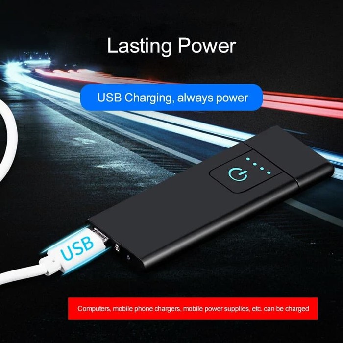Korek Api Elektrik Fingerprint Sensor LED USB Charger
