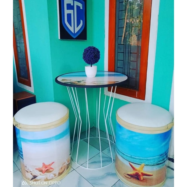 KURSI TONG CAFEE &,TERAS SATU Set kursi 2 kursi 1 meja santai aestetic minimalis