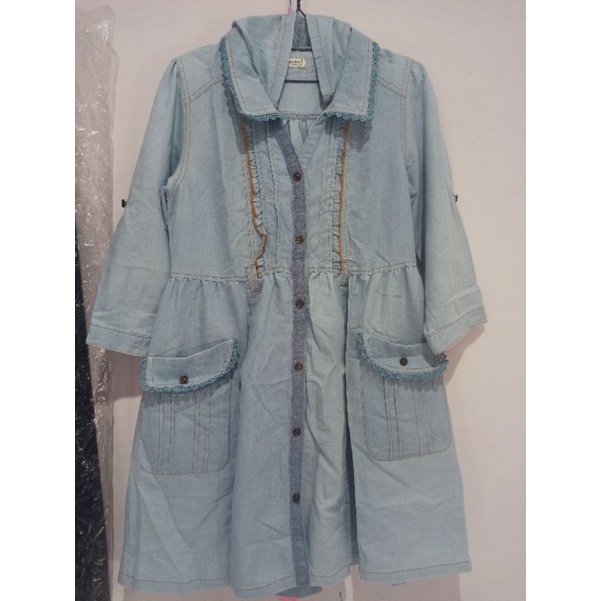 Dress Light Denim branded Axes Femme