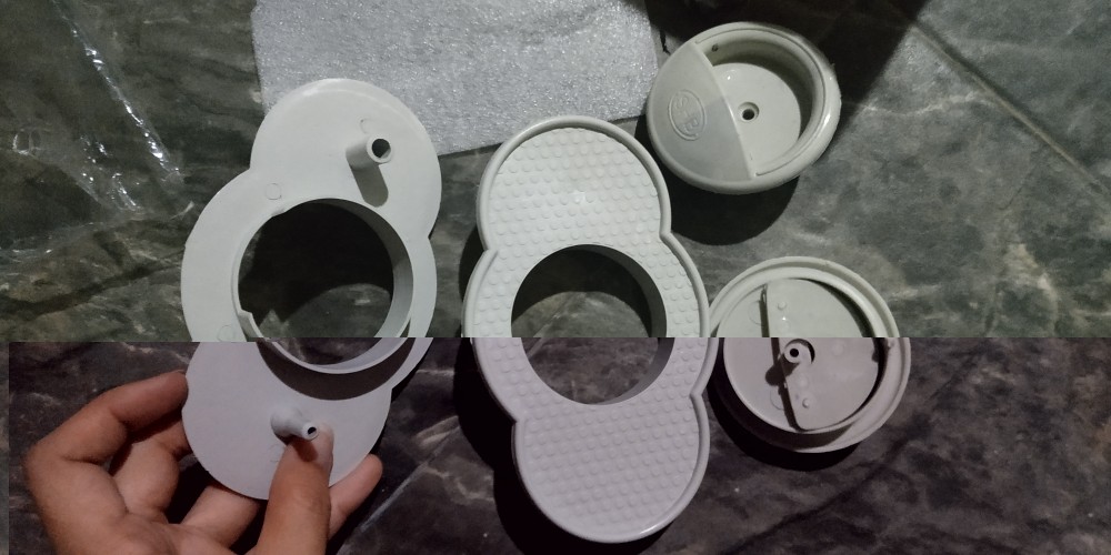 Paket/set Penguat Lubang Kunci Pintu Pvc Kamar Mandi+tarikan/tutup Bulat Pvc Warna Putih