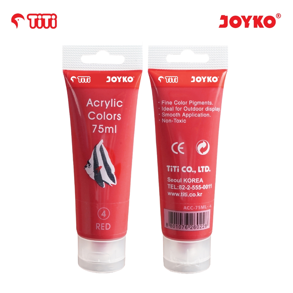  Acrylic  Color Cat  Akrilik Joyko TiTi  ACC 75ML 4 Red Color 