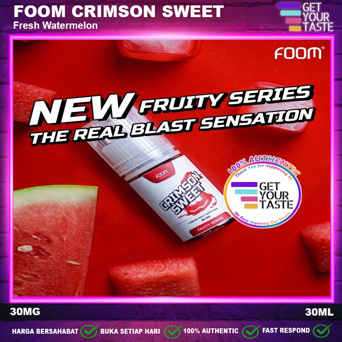 Liquid FOOM Crimson Sweet 30ML Salt Nic Fruity Series Watermelon