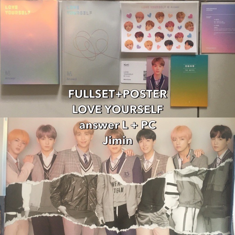 FULLSET + POSTER ALBUM BTS LOVE YOURSELF ANSWER L + PC Photocard Jimin LY ANSWER