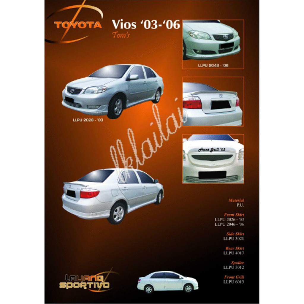 bodykit vios toms 2003-2006 depan, samping Product By GRT