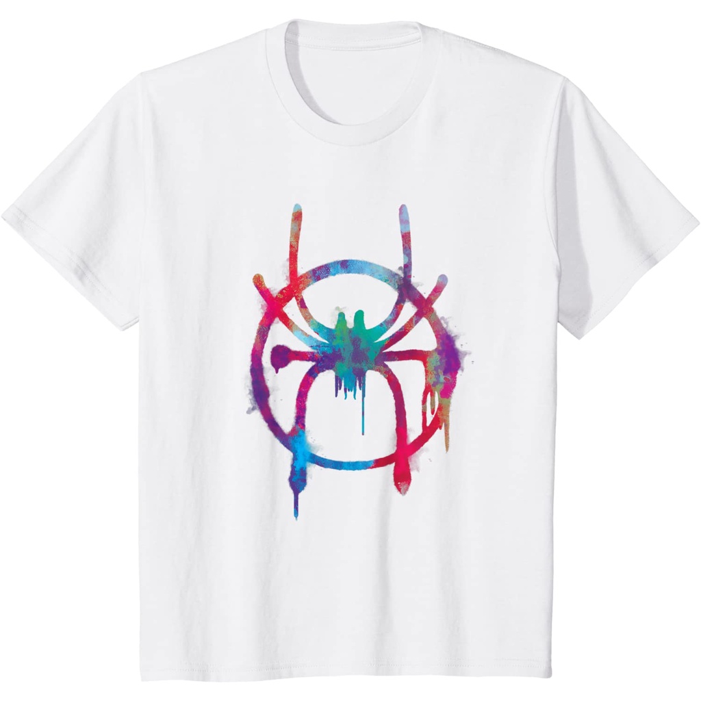 Baju anak Marvel Spider-Man Into the Spider-Verse Rainbow Icon T-Shirt Kaos Anak Pakaian anak Fashio