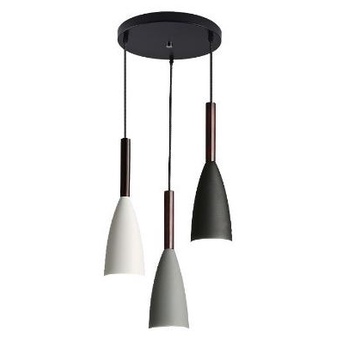 Lampu Gantung kap Aluminum kayu, Lampu gantung Modern 520318 Cabang 3