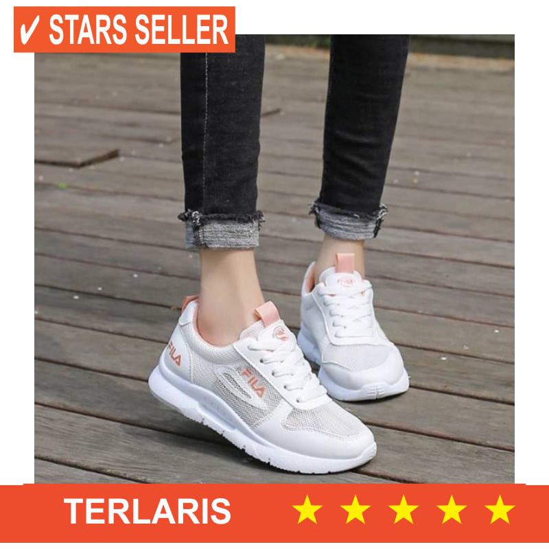 BUAT WANITA SEKOLAH WISUDA KULIAH MAHASISWI PUTIH POLOS PP/ Sepatu Sandal Wanita Cewek Sport Fila