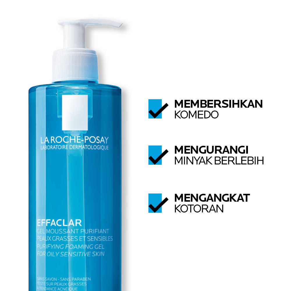 La Roche Posay Effaclar Foaming Gel Cleanser 400ml - Sabun Wajah Kulit Jerawat/ Berminyak