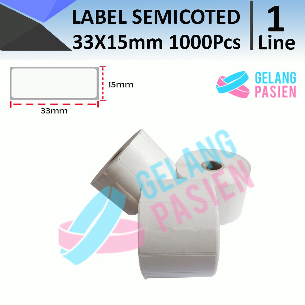 

Label Barcode Semicoated 33x15 mm isi 1000 Pcs