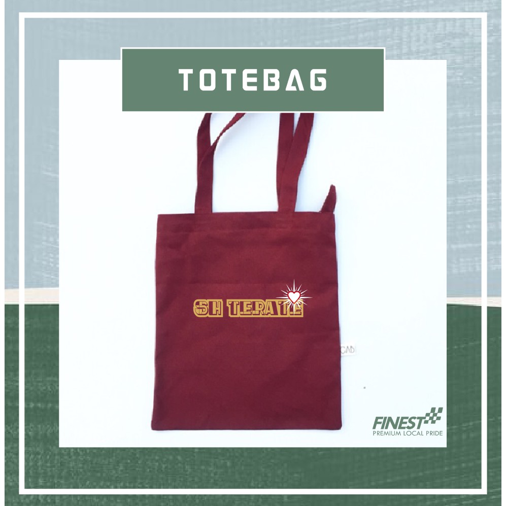 Tas Bahu ToteBag PSHT Bahan Drill Premium Resleting Tali Kain 30 x 40 cm
