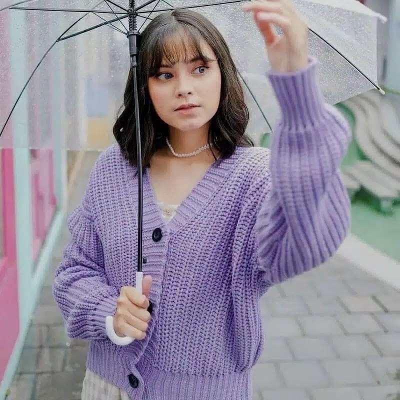 SHILA CARDI/ DARIA CARDIGAN/ OUTER RAJUT/ CARDIGAN RAJUT WANITA OVERSIZE CROP/ BISA COD