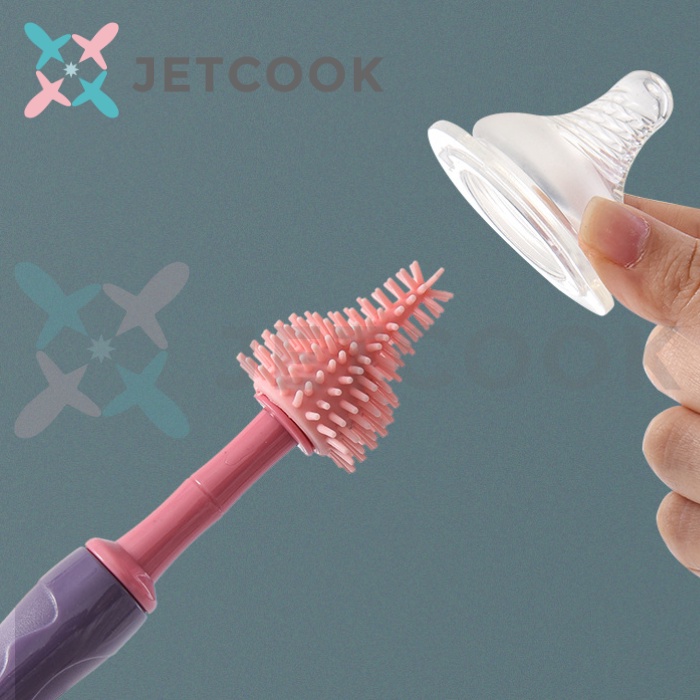 Jetcook 3 in 1 Silicone Bottle Brush Sikat Silikon Botol Bayi &amp; Nipple Dot