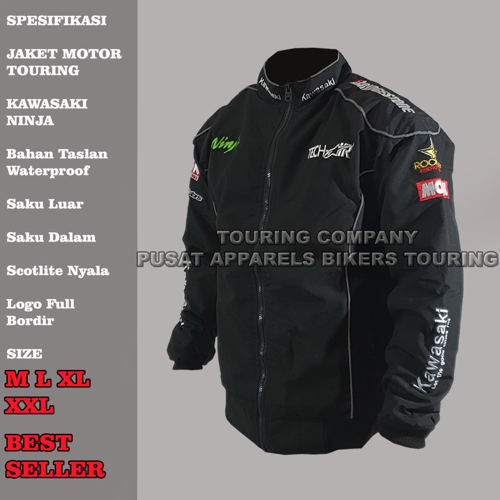 Jaket Motor Kawasaki ninja Brigestone Full Bordit / jaket touring kawasaki ninja