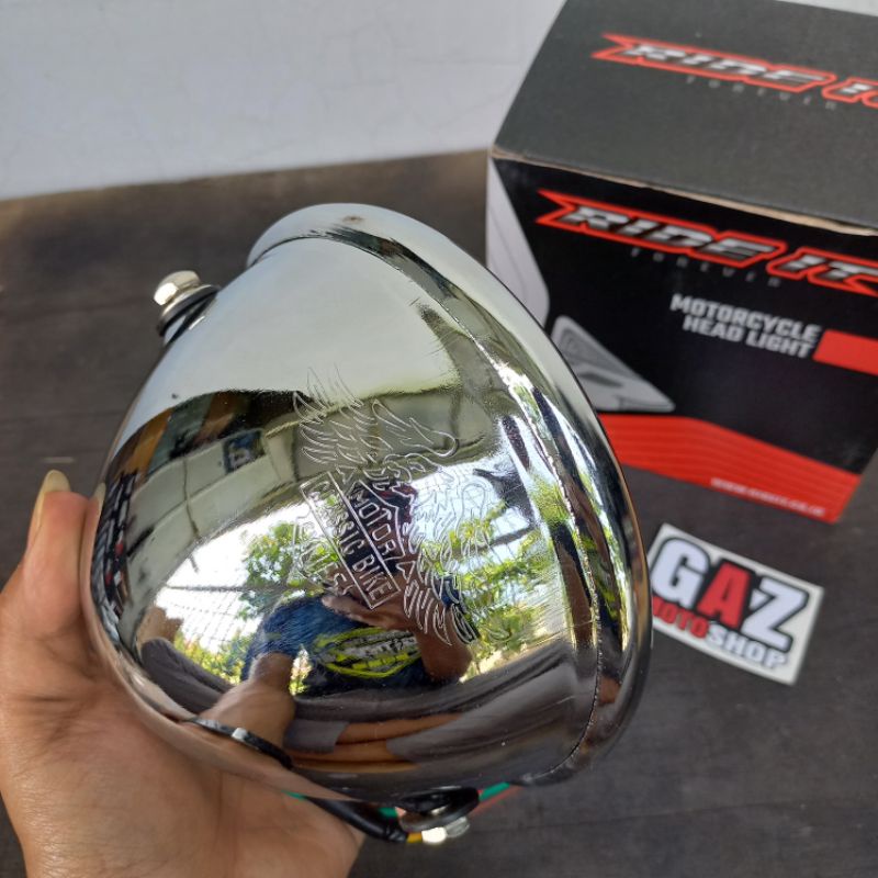 Lampu Depan CB Pesek Autopal LED Headlamp Jute Datar GL Tiger Megapro