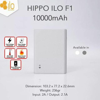 (Promo Shopee!!) Hippo POWERBANK PB ILO F1 10000mAh Free
