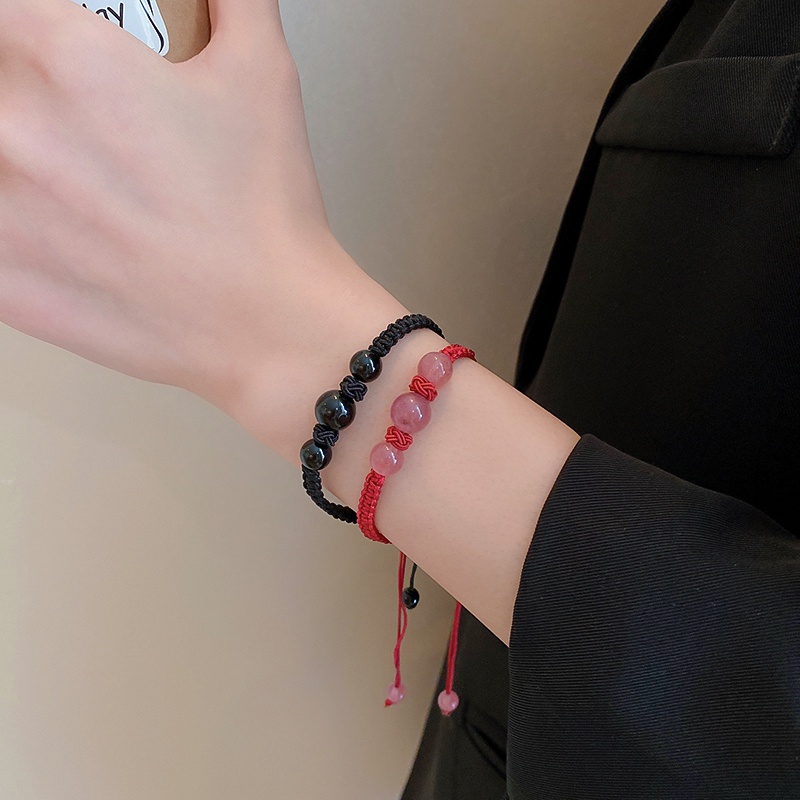 Gelang Tangan Manik-Manik Merah Gaya Harajuku Untuk Wanita