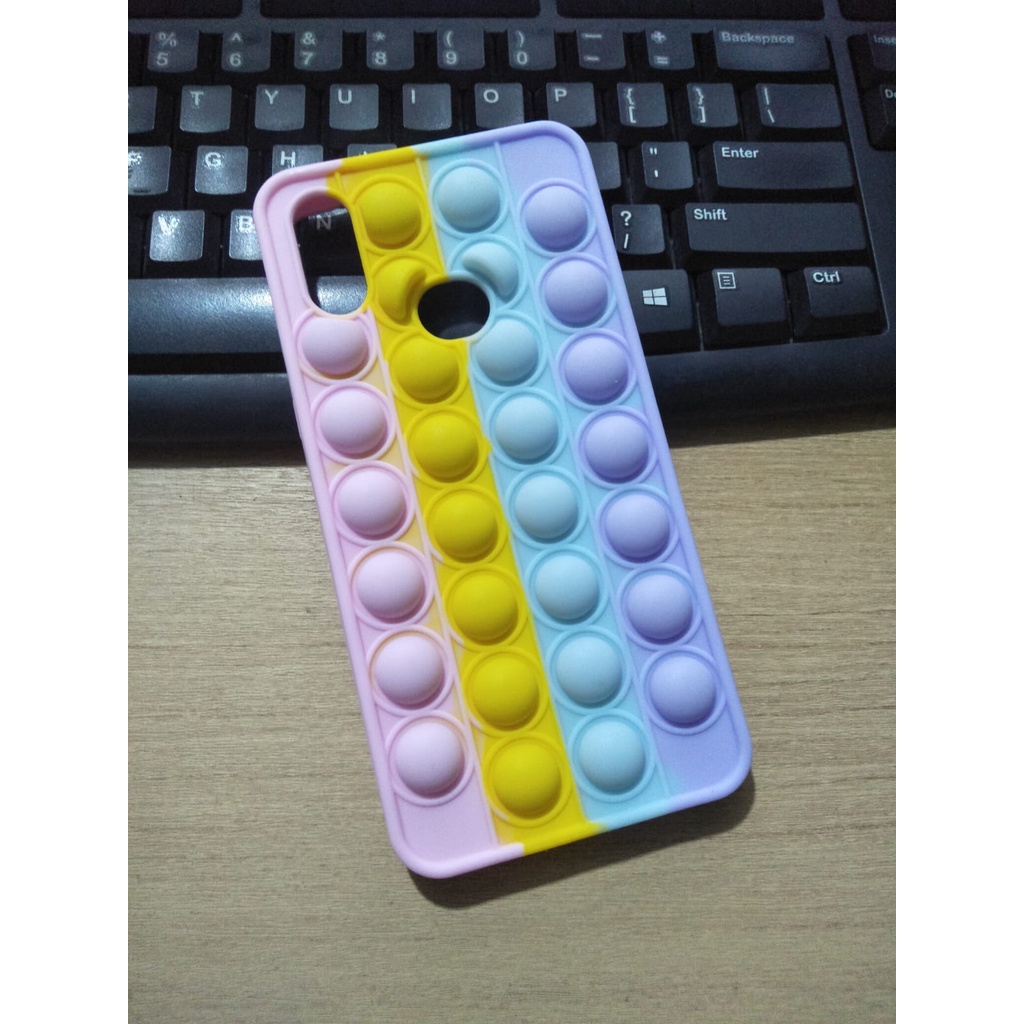 Pop it case Samsung A03S A02S silikon rainbow push bubble fidget stress releiever case