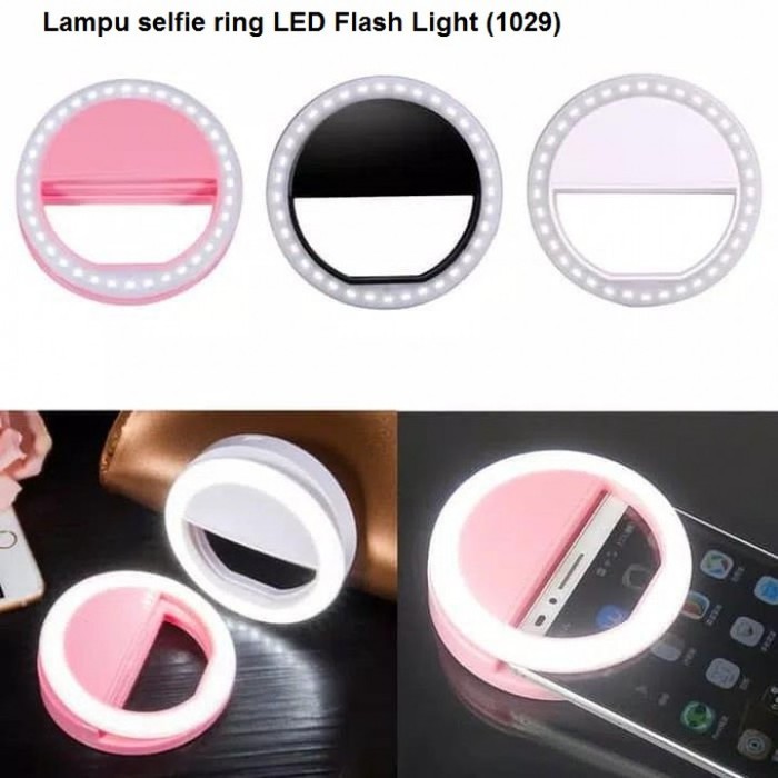 LAMPU SELFIE RING LIGHT JEPIT UNIVERSAL HANDPHONE PUTIH - TERANG