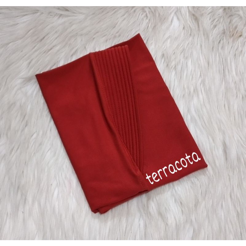 Hijab Bergo Spandek Jersey Menutup Dada/Hijab Instan Bergo Hamidah/Hijab Sport-Terracota