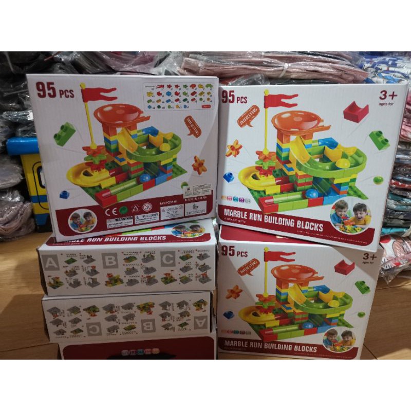 Mainan edukasi Marble run Building blocks 95 pcs