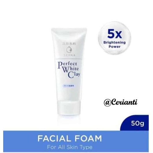 SENKA - Perfect White Clay Facial Foam From Japan 50g - Untuk Mengangkat Komedo &amp; Cerah_Cerianti