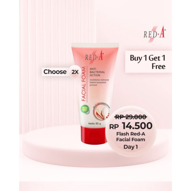 Paket  2 Red-A Facial Foam 80g