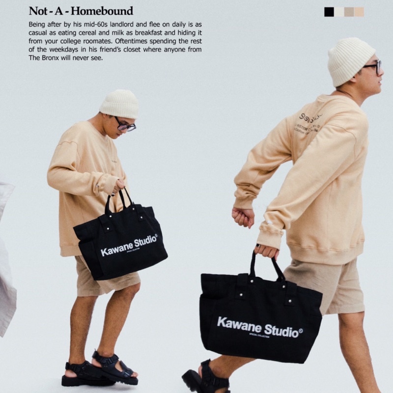 Kawane Studio - Totebag Canvas Premium White &amp; Black - Confidence