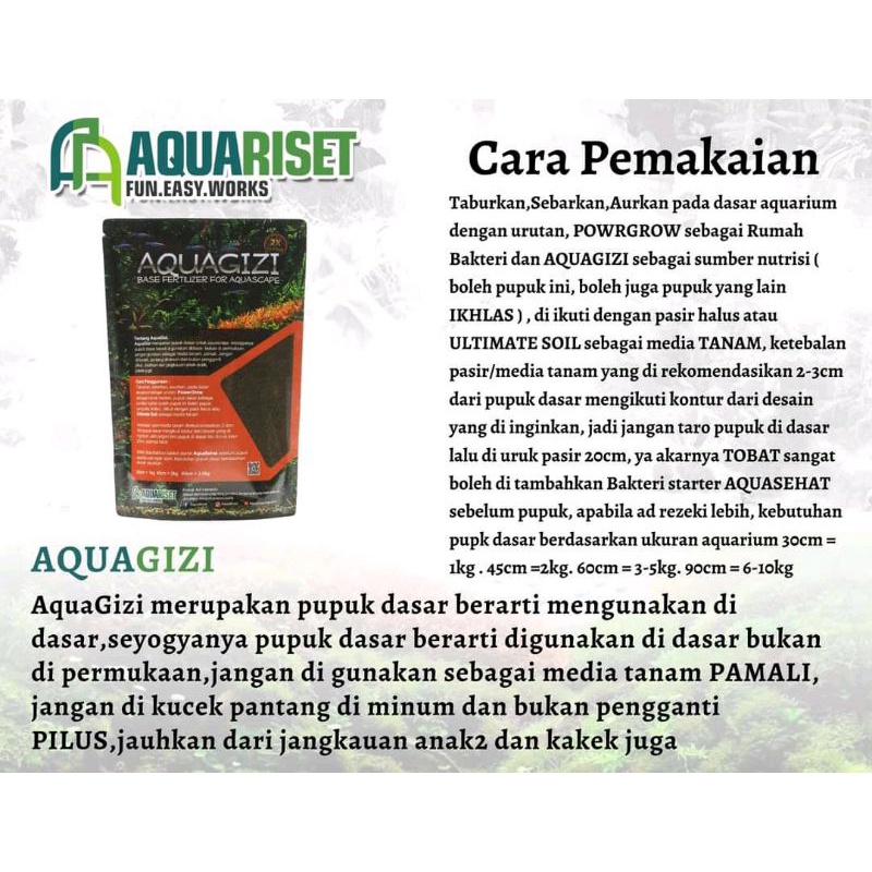 Aqua gizi 1kg aquariset - pupuk dasar aquascape - aqua gizi aquascape