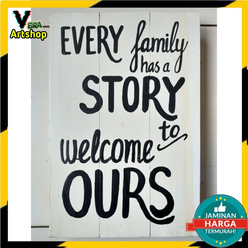 Lukisan Kayu Dekorasi Dinding Family Quotes (Wall Decor)
