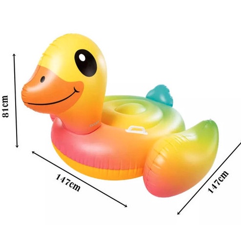 INTEX 57556 Pelampung Renang besar Yellow Duck Ride On Bebek 147cm