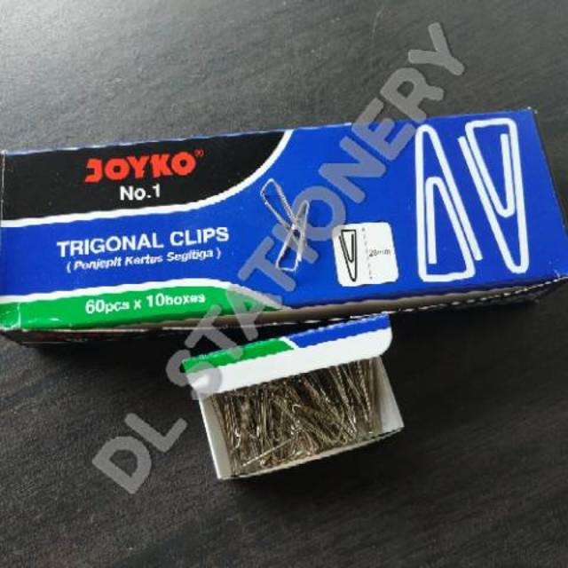

PAPER CLIP/Klip Kertas/Penjepit Kertas/trigonal clip Joyko no. 1 isi 1 dus @60 pcs