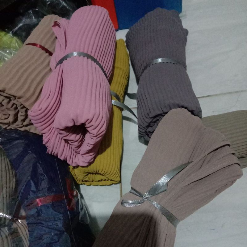 Pasmina plisket anak / Pashmina plisket lidi ceruty babydol uk Anak / PLEATED SHAWL-Lavender