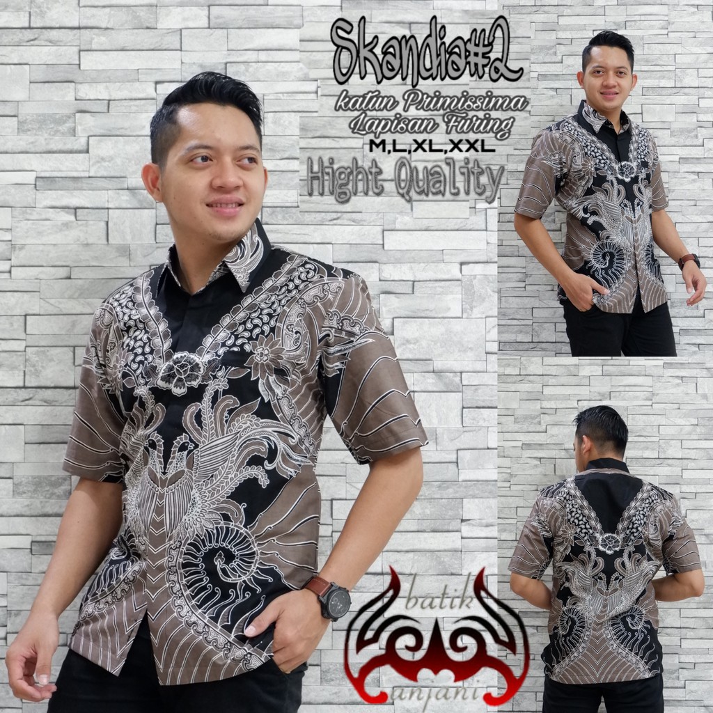 SKANDIA #2 Kemeja Batik Pria Full Furing Bahan Katun Primisima