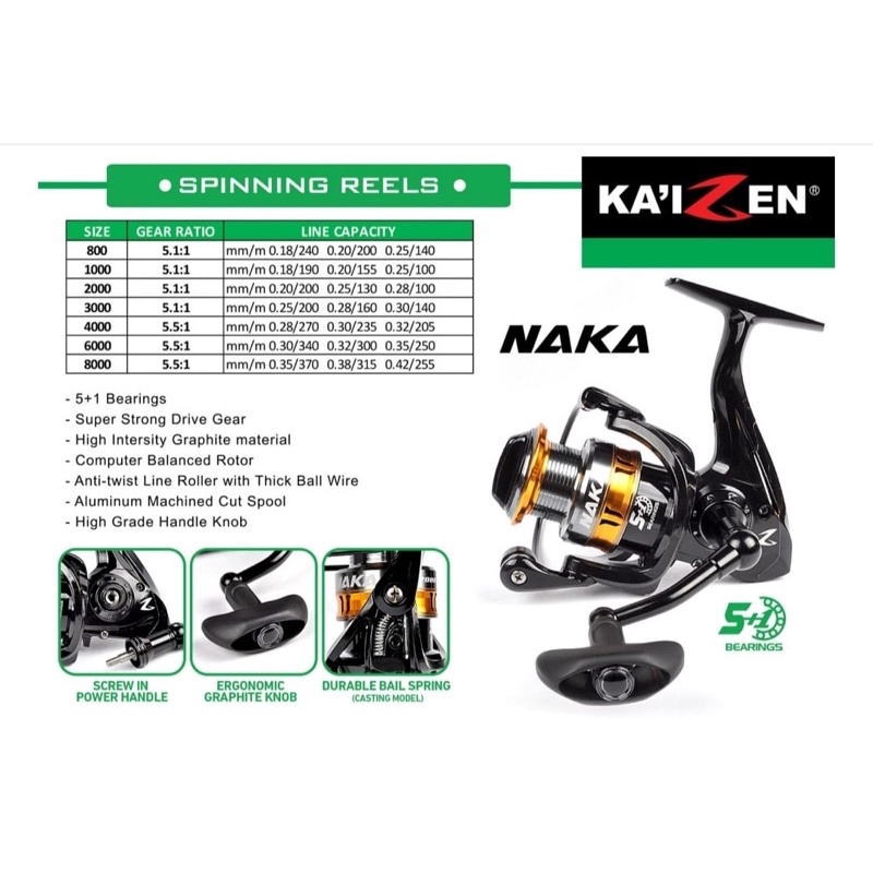 REEL KAIZEN NAKA POWER HANDLE 800-8000
