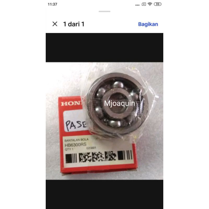 Bantalan Bola Laher Bearing HB6300RS Ori AHM HB6300RS
