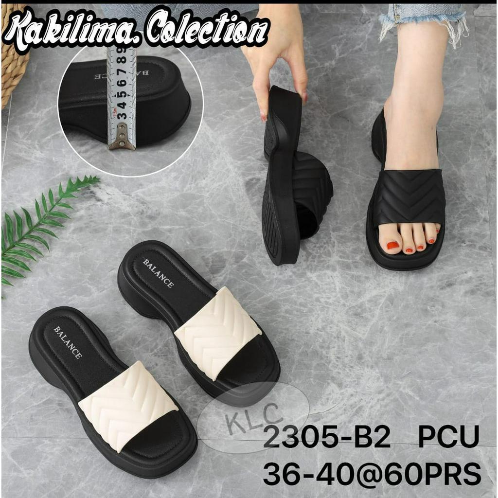 Sandal jelly wanita sandal karet slip on perempuan BLC 2035-B1