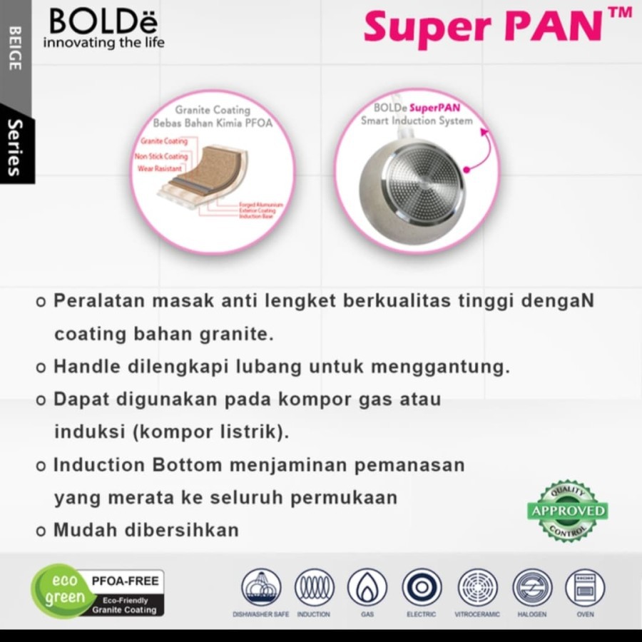 BOLDE Super Pan Grill Pan 28cm BEIGE/BOLDE Grill Pan 28cm 100% ORIGINAL