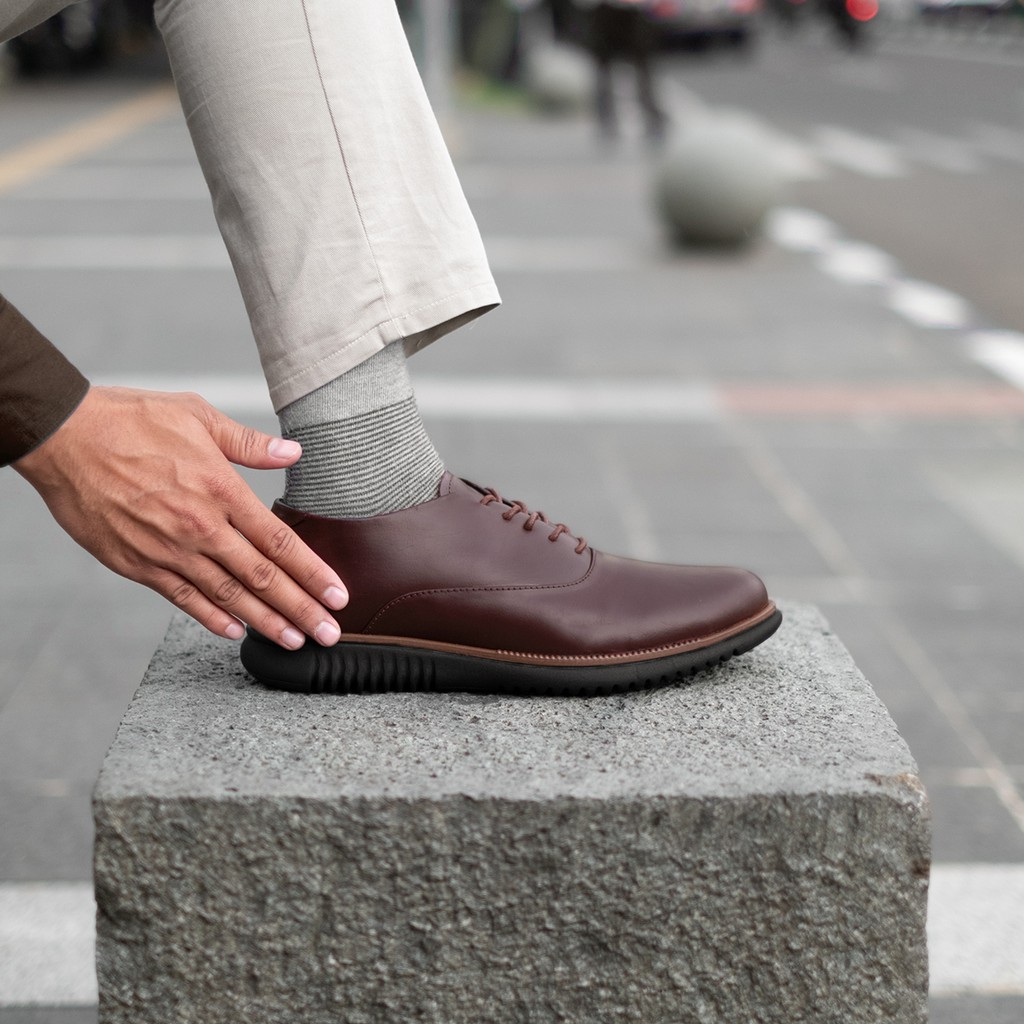 LONDON 2.0 BROWN - Sepatu Pantofel Pria Kulit Asli Formal Kasual Kerja Kuliah Oxford - Pantopel Pria