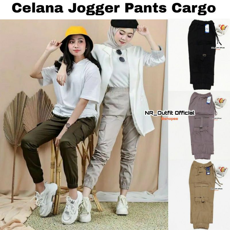 Celana Panjang Wanita Jogger Cargo Stretch Full Karet Baggy Pants Kargo NR_Outfit Official COD