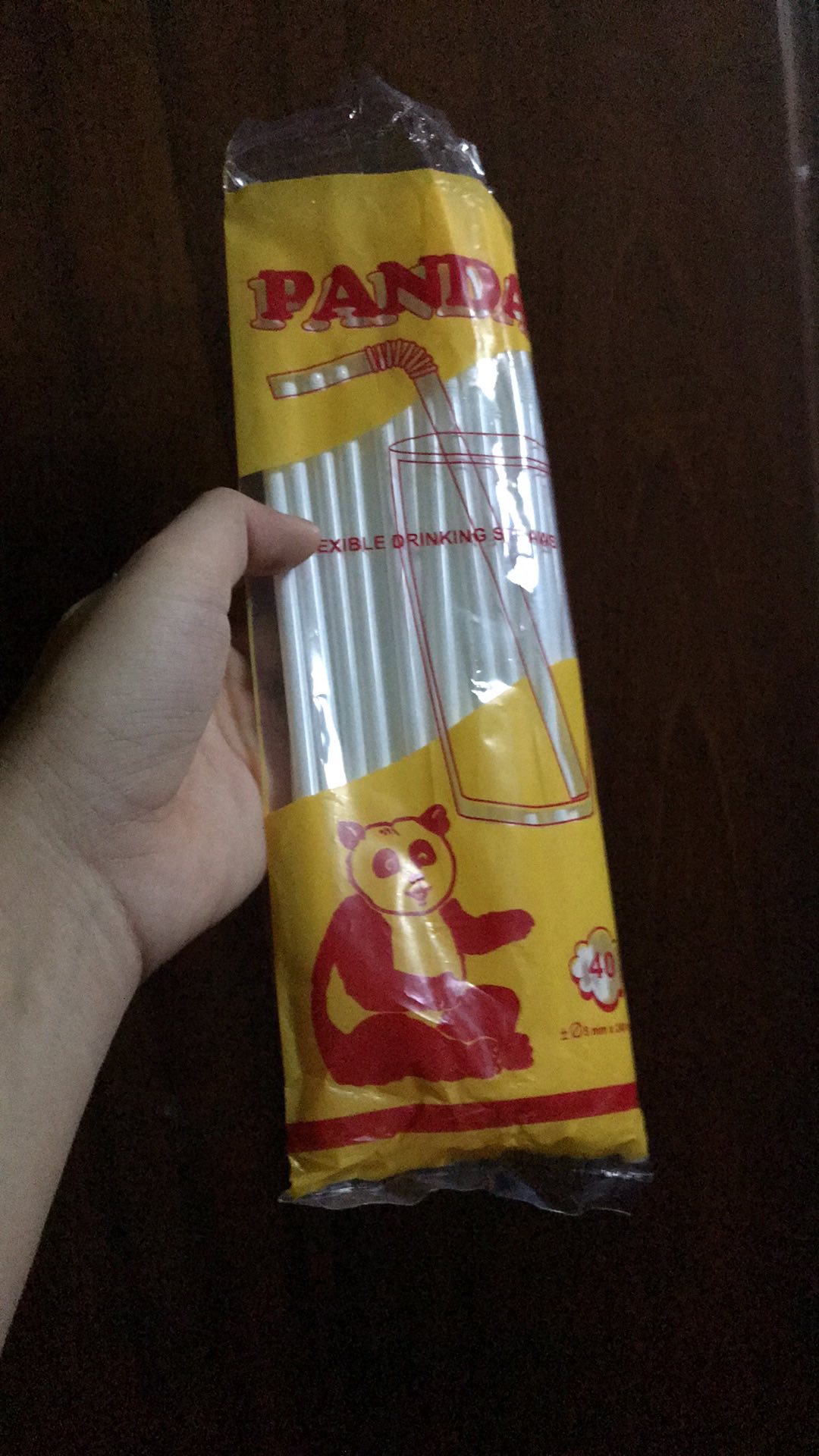 Sedotan Putih Bengkok Cap Panda