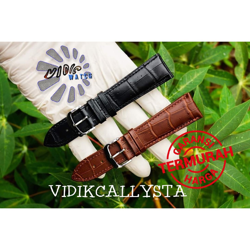 Strap tali jam tangan kulit genuine leather berkualitas 22 24 22mm 24mm