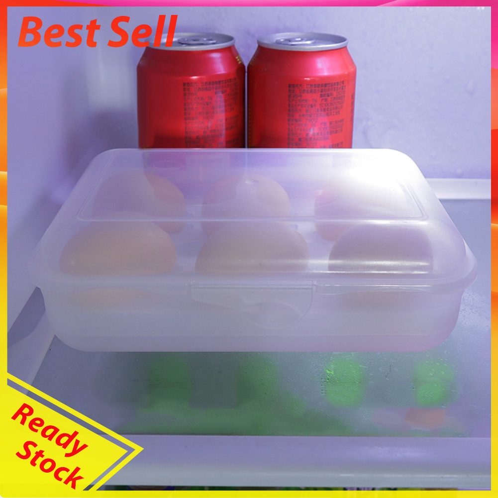 6 Slots Egg Storage Box Portable Egg Tray Container for Outdoor Camping BBQ