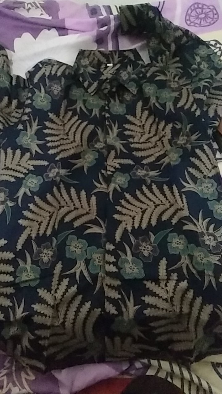 Kemeja Batik Pria Lengan Panjang Size M L Xl Xxl  Bswart Batik Hrb026 Kenongo Hem Panjang Padi