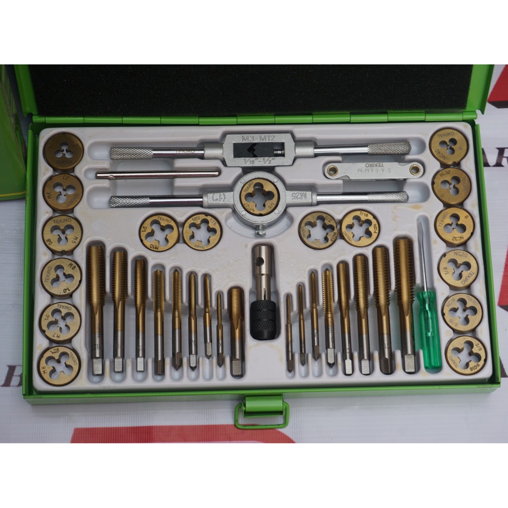 TEKIRO TAP AND DIES SET 40 PCS ALAT SENAI DAN TAP ULIR TEKIRO TAP AND DIES SET 40 PCS ALAT SENAI DAN TAP ULIR
