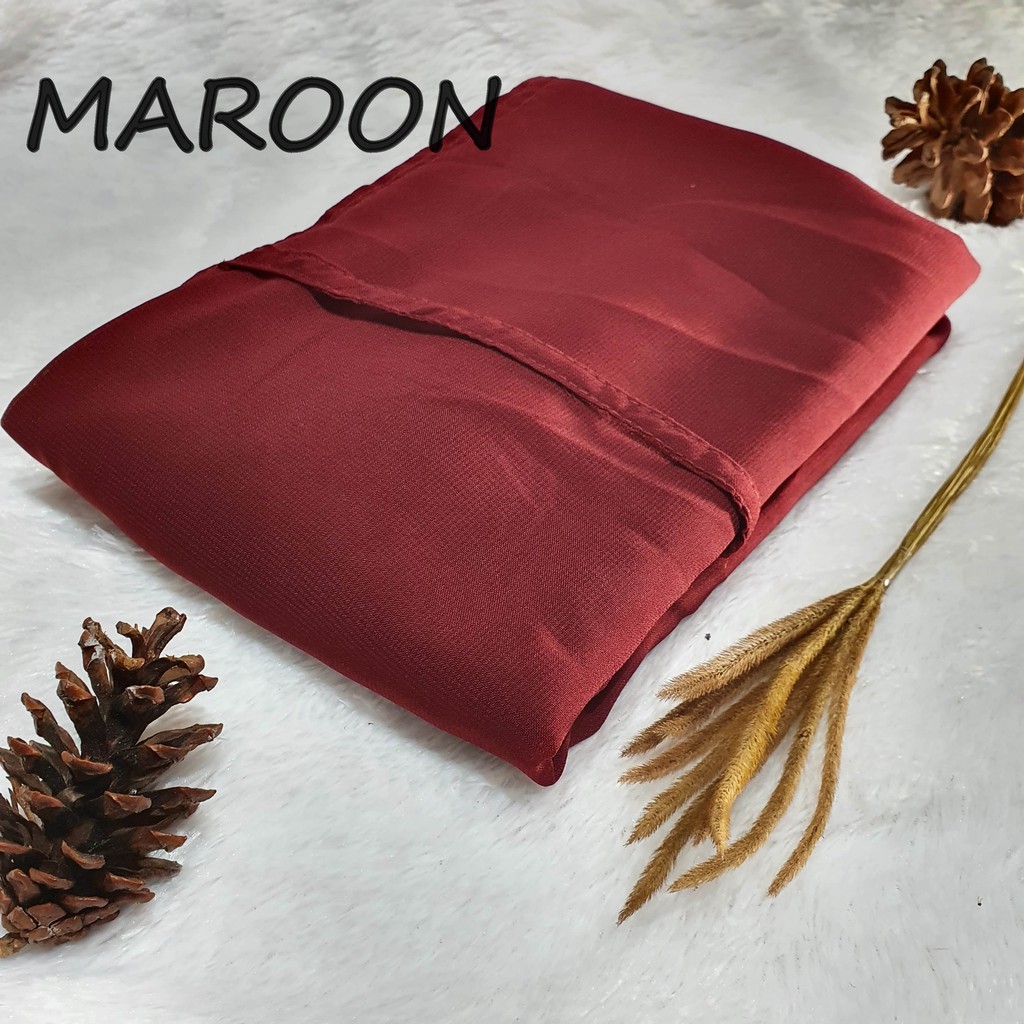 Khimar KAYLA Dua Layer Jumbo Nonped / Fine Katun Hijab Syari-maroon