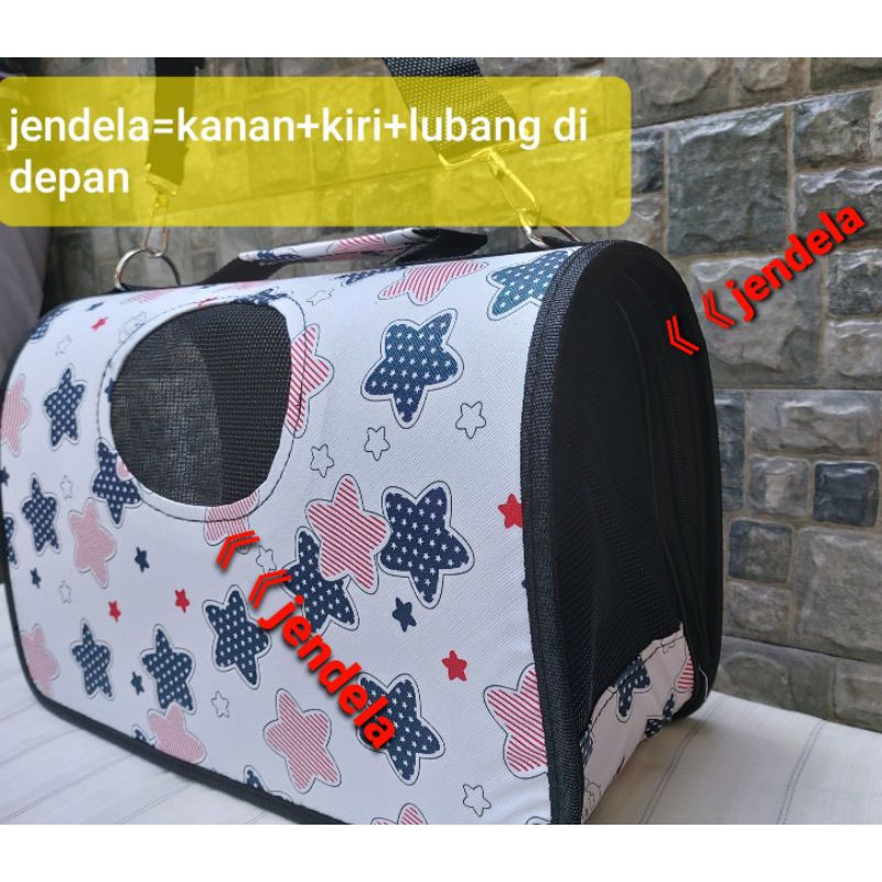 Tas premium anjing kucing musang kelinci cargo bird waterproof travel jinjing slempang bag pet cage