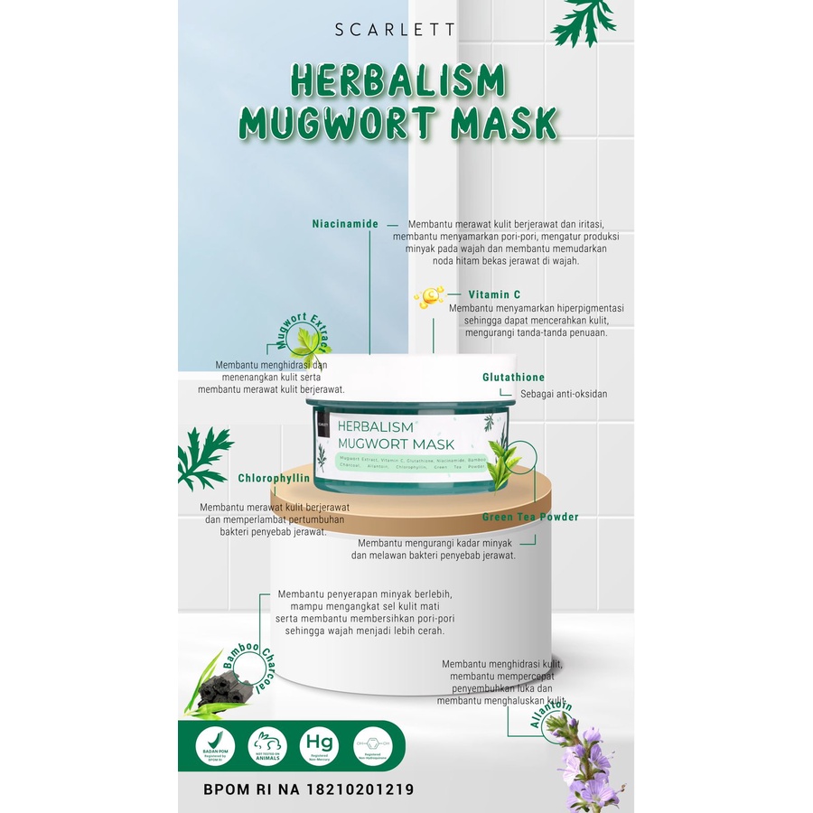 Scarlett Whitening Herbalism Mugwort Mask &amp; Seriously Soothing &amp; Hydrating Gel Mask MASKER GEL SCARLETT | SCARLETT GEL MASK