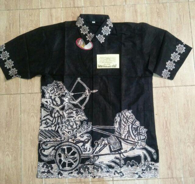 Distro Batik Hrb026 Kenongo Kemeja Tosca Pendek Pekalongan  Pad M L Xl Sogan Tulis Halus Bagus Laris