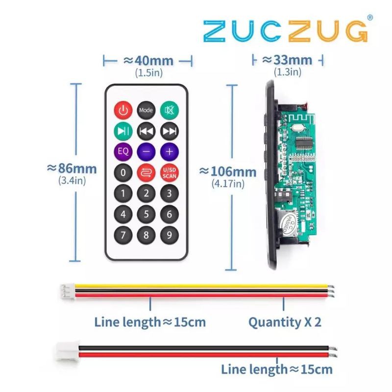 MODUL KIT MP3 BLUETOOTH 12V USB REMOTE AUDIO AMPLIFIER CLASS D TPA3116