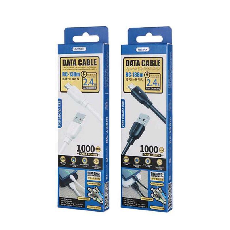 REMAX Cable Micro Suji RC-138M Black / White